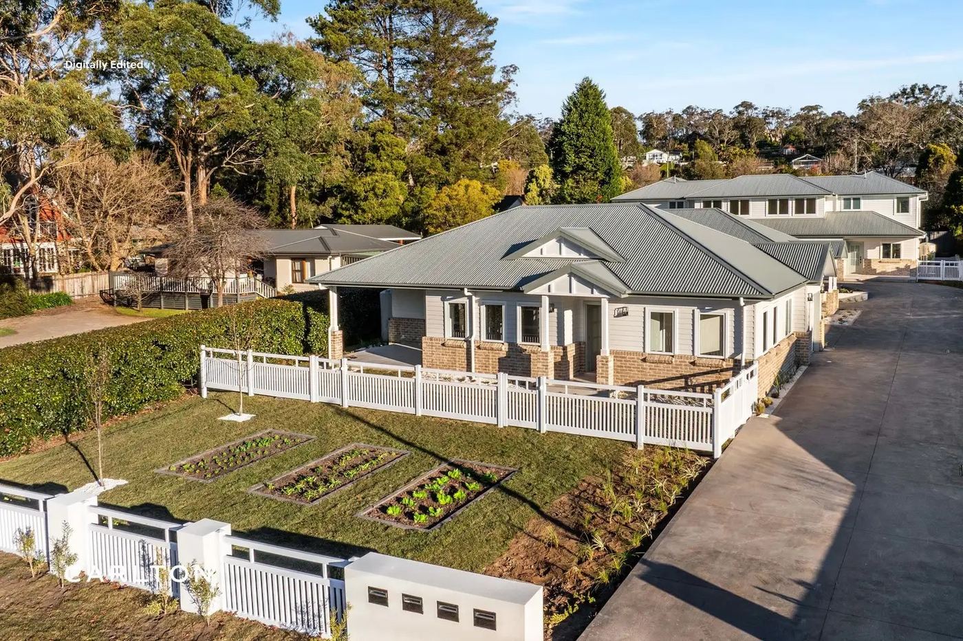 Aerial view of the completed Mittagong development