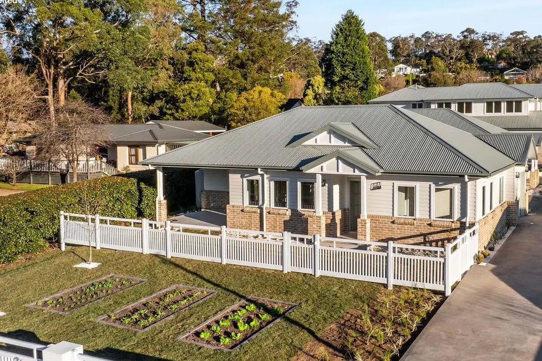 Street view of the four completed homes at Mittagong