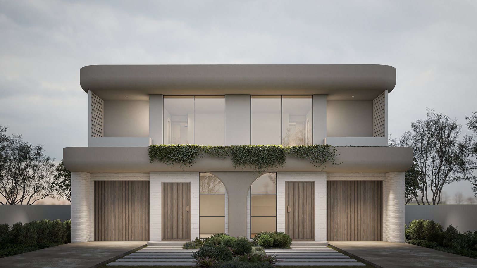Front elevation of the Caringbah duplex, artist's impression